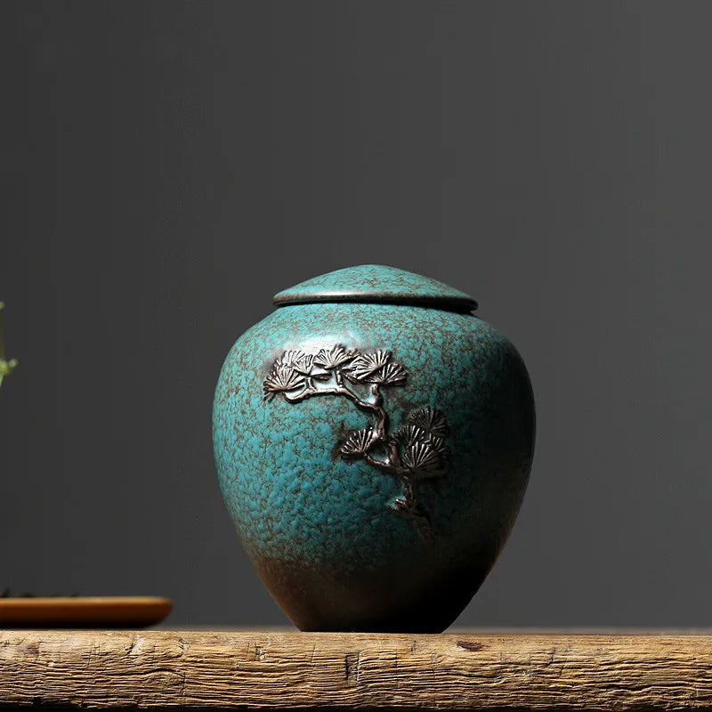 Ceramics Ashes Urn Handpainted Cremation Urn Funeral Ashes Holder Pet Memorial