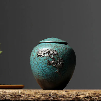 Ceramics Ashes Urn Handpainted Cremation Urn Funeral Ashes Holder Pet Memorial