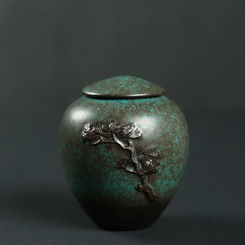 Ceramics Ashes Urn Handpainted Cremation Urn Funeral Ashes Holder Pet Memorial