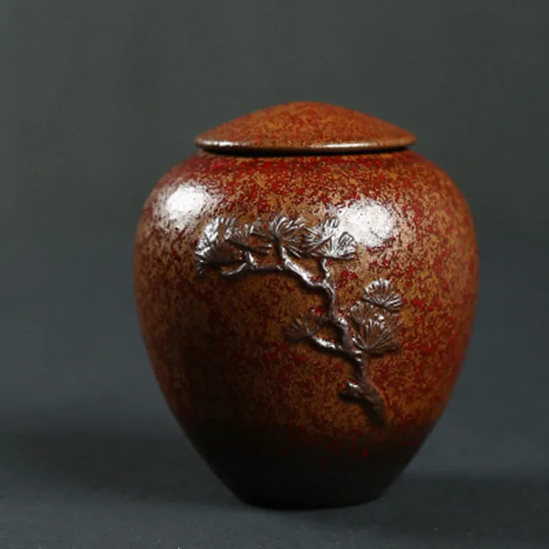 Ceramics Ashes Urn Handpainted Cremation Urn Funeral Ashes Holder Pet Memorial