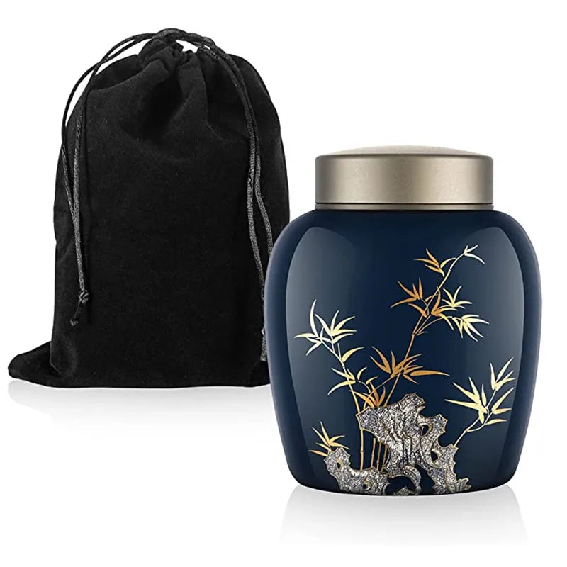 1Pcs Urns for Cat Urns,Pet Urns for Cat Ashes,Cat Urns for Ashes Animal Urns for Ashe Pet Cremation Urn (Black Bamboo)