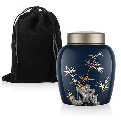 1Pcs Urns for Cat Urns,Pet Urns for Cat Ashes,Cat Urns for Ashes Animal Urns for Ashe Pet Cremation Urn (Black Bamboo)