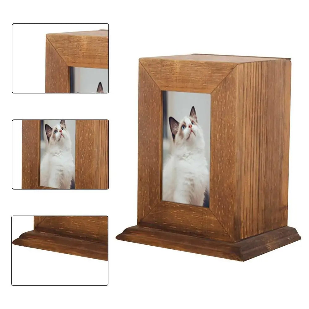 Wooden Urn For Pet Ashes Pet Urns For Dogs Or Cats Ashes Personalized Photo Frame Pet Cremation Urns Pet Keepsake Memory Box