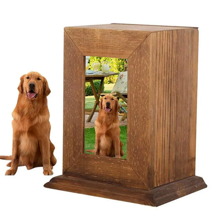 Wooden Urn For Pet Ashes Pet Urns For Dogs Or Cats Ashes Personalized Photo Frame Pet Cremation Urns Pet Keepsake Memory Box