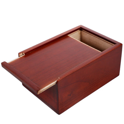 Solid Wood Pet Cremation Box Carved Design Pullout Storage Cat Ashes Urn Pet Burial Memorial Wooden Keepsake Home Garden Pet