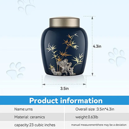 1Pcs Urns for Cat Urns,Pet Urns for Cat Ashes,Cat Urns for Ashes Animal Urns for Ashe Pet Cremation Urn (Black Bamboo)
