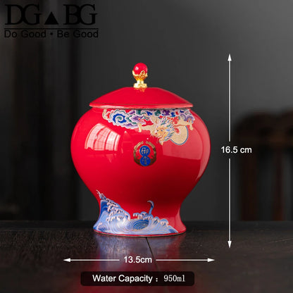 Human Cremation Urns for Ashes, Memorial Ash Holder, Keepsake Souvenirs Gift, Chinese-Style Leaf Ceramic Storage Decoration