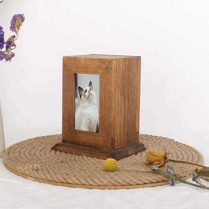 Wooden Urn For Pet Ashes Pet Urns For Dogs Or Cats Ashes Personalized Photo Frame Pet Cremation Urns Pet Keepsake Memory Box