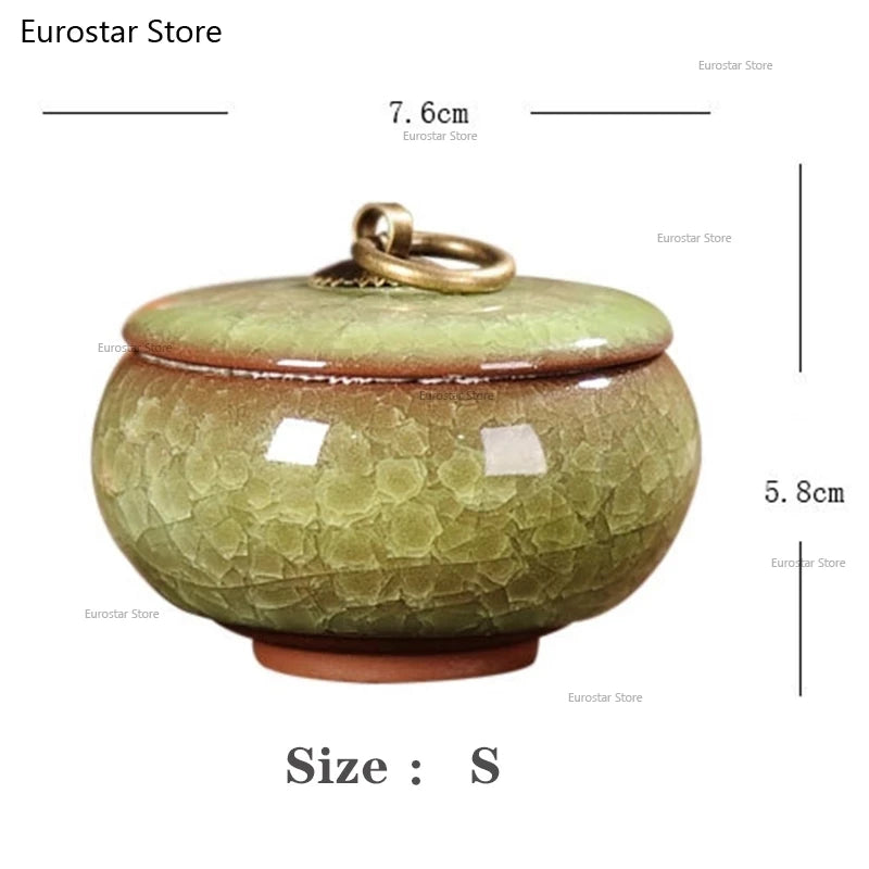 2 PCS Ceramics Ash Urn Sealed Cremation Funeral Ashes Keepsake Small Animals Pet Dog Memorial Suitable Home Fireplaces Burial