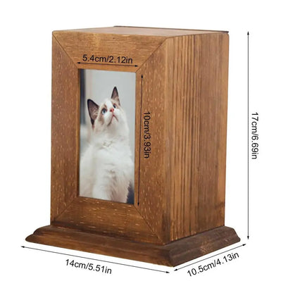 Wooden Urn For Pet Ashes Pet Urns For Dogs Or Cats Ashes Personalized Photo Frame Pet Cremation Urns Pet Keepsake Memory Box