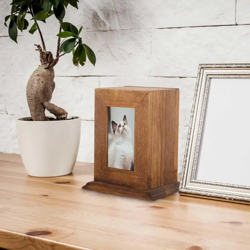 Wooden Urn For Pet Ashes Pet Urns For Dogs Or Cats Ashes Personalized Photo Frame Pet Cremation Urns Pet Keepsake Memory Box