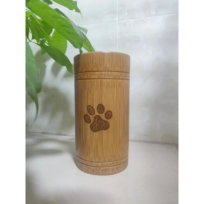 Carved Custom Bamboo Pet Urn Cremation Cute Cat Dog Paws S-L Size Puppy Kitten Ashe for Urn Funeral Supplies Pet Dog Accessories