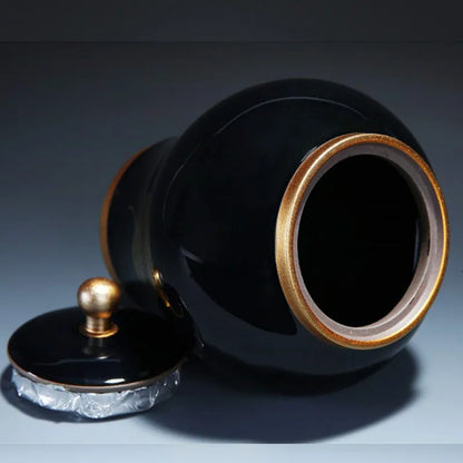 Human Cremation Urns for Ashes, Memorial Ash Holder, Keepsake Souvenirs Gift, Chinese-Style Leaf Ceramic Storage Decoration