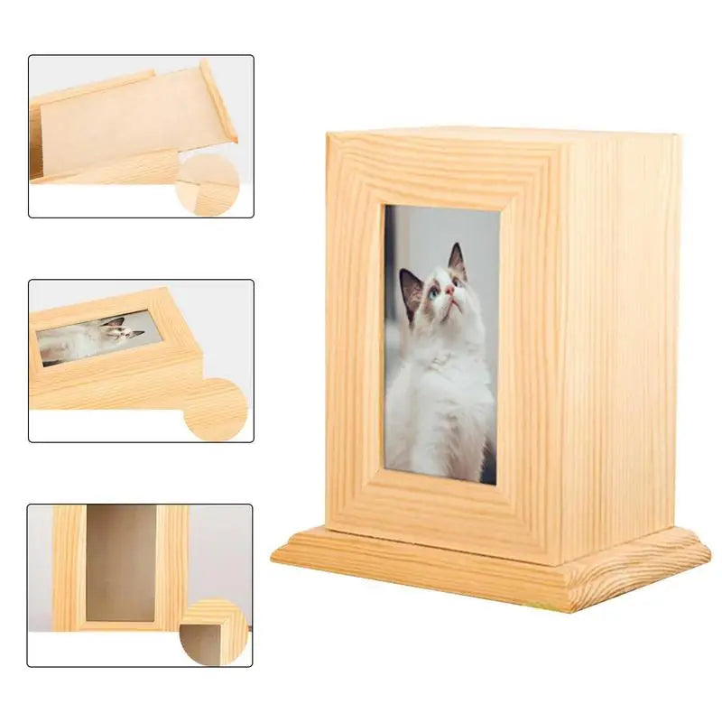Wooden Urn For Pet Ashes Pet Urns For Dogs Or Cats Ashes Personalized Photo Frame Pet Cremation Urns Pet Keepsake Memory Box
