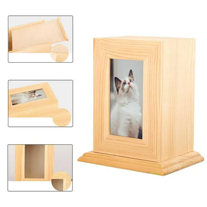 Wooden Urn For Pet Ashes Pet Urns For Dogs Or Cats Ashes Personalized Photo Frame Pet Cremation Urns Pet Keepsake Memory Box