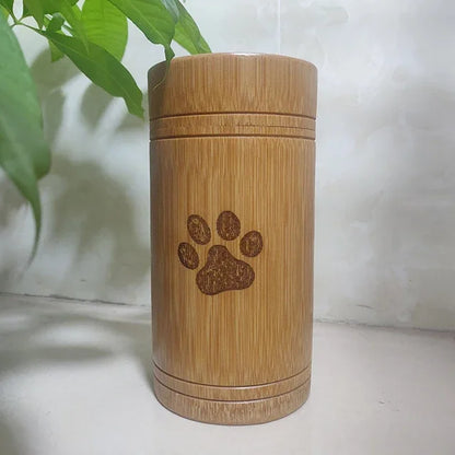 Carved Custom Bamboo Pet Urn Cremation Cute Cat Dog Paws S-L Size Puppy Kitten Ashe for Urn Funeral Supplies Pet Dog Accessories