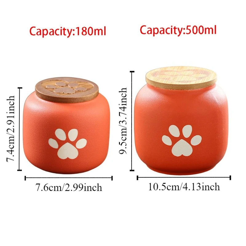 Ceramic Pet Ashes Storage Box Cute 180/500ml Funeral Urn for Pets Sealed Jar Memorials Dog Cat Cremation Urns